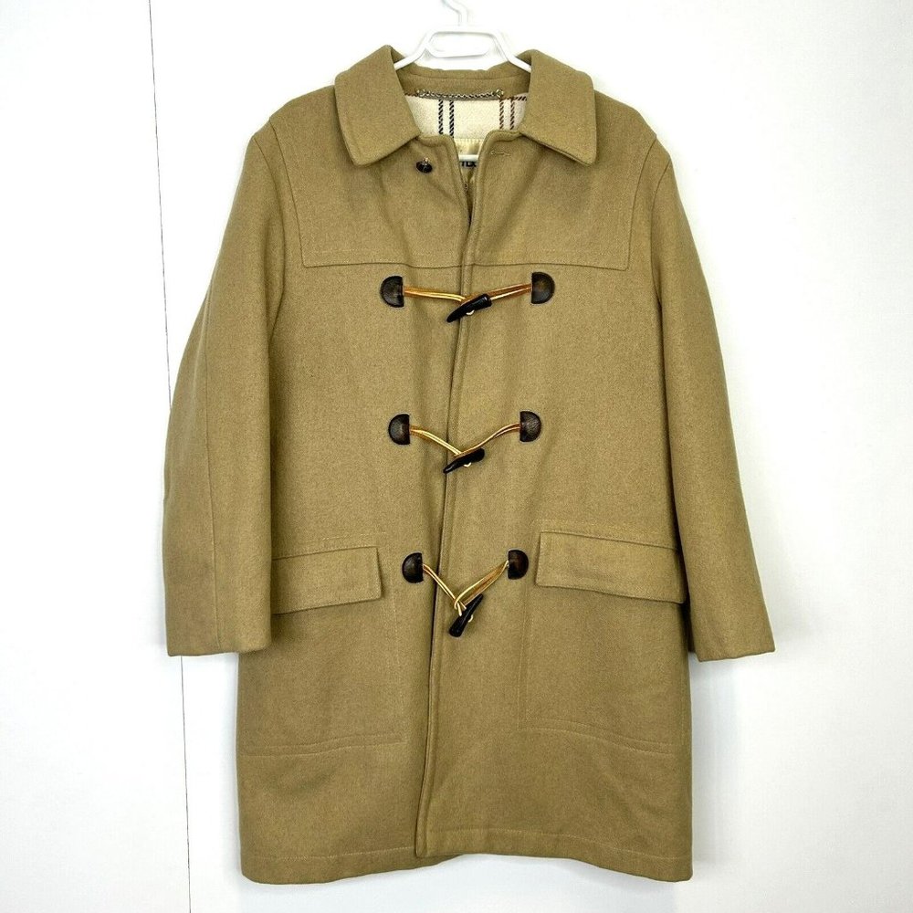 Vintage Croydon Coat Duffle Toggle Wool Tan Winter Mens Size 42 US Large
